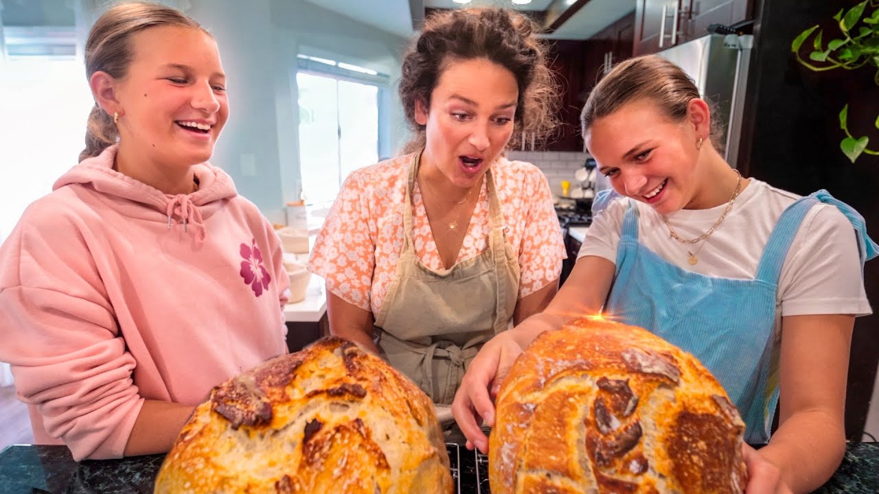 Baking Sourdough Bread with my Daughters for the First Time
