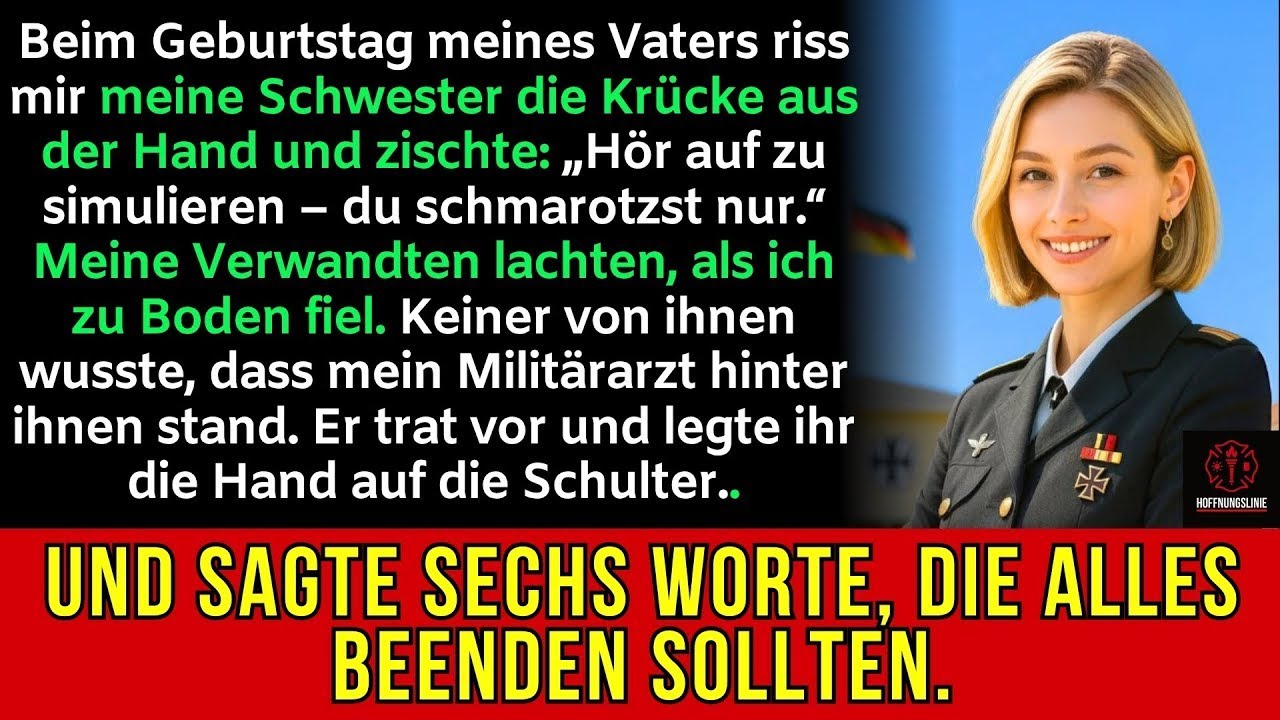 Auf Papas Geburtstag riss mir meine Schwester die Krücke weg und schrie: 'Hör auf zu simulieren!'