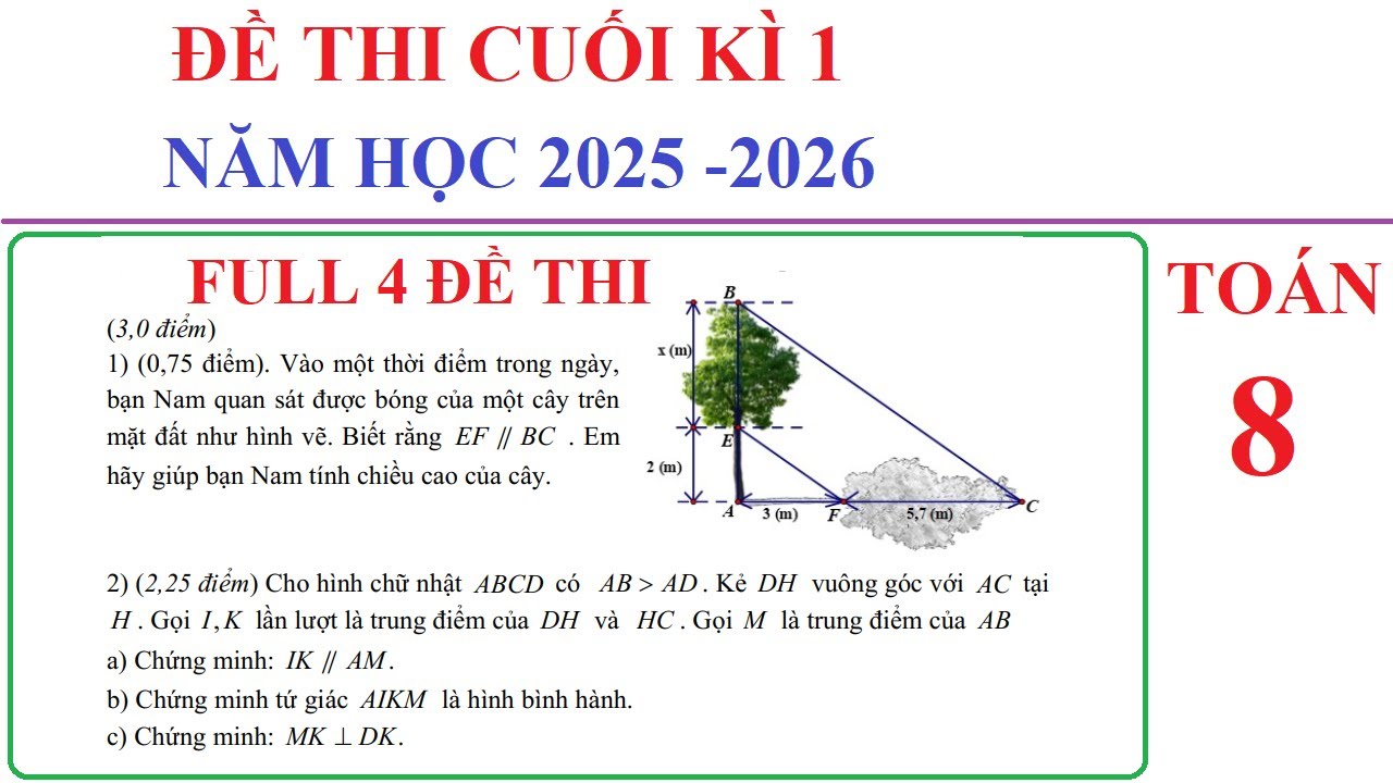 TO&Aacute;N 8 &ndash; TỔNG HỢP 4 ĐỀ THI CUỐI HỌC K&Igrave; 1 TO&Aacute;N 8 NĂM 2025-2026. &Ocirc;N TẬP HỌC K&Igrave; 1
