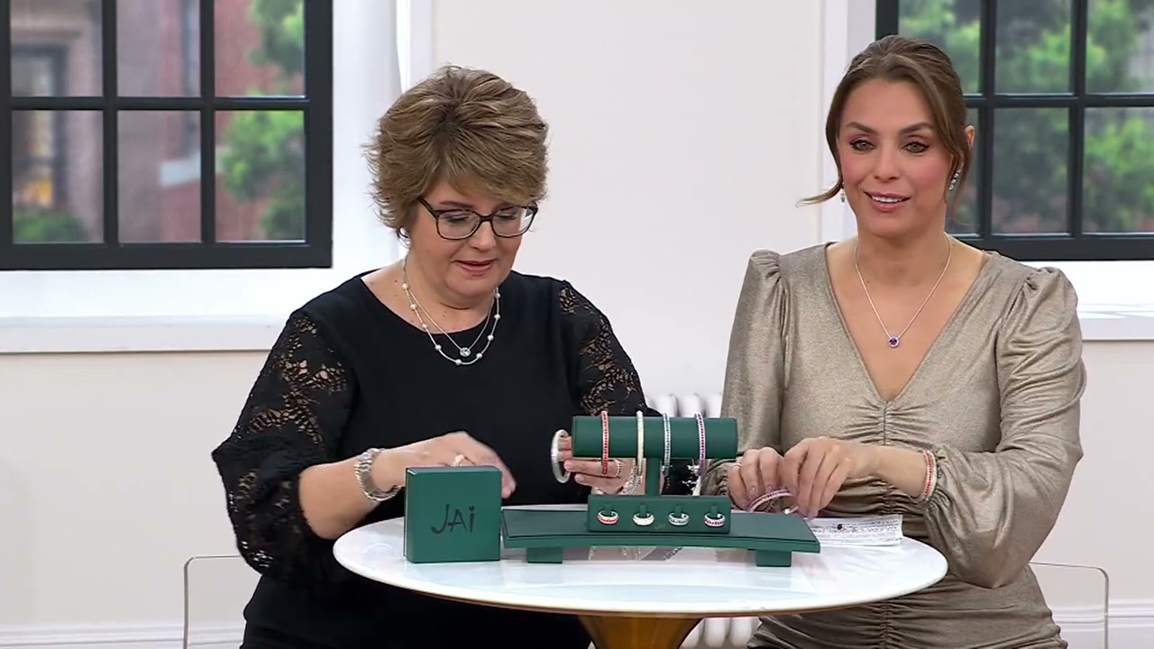JAI Sterling Silver Exotic Gemstone Bangle on QVC