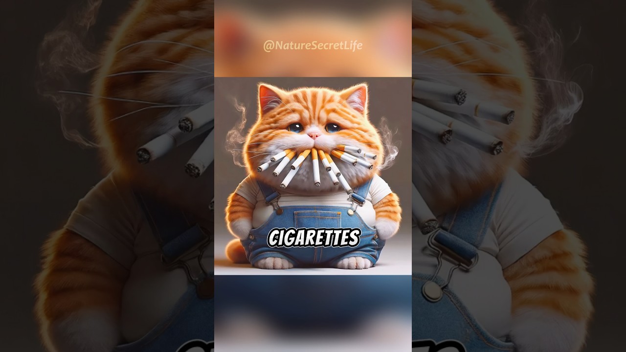 Fat Orange Shocking Smoking Habit Gone Wrong 🚬😷 #cat #smoke #shorts