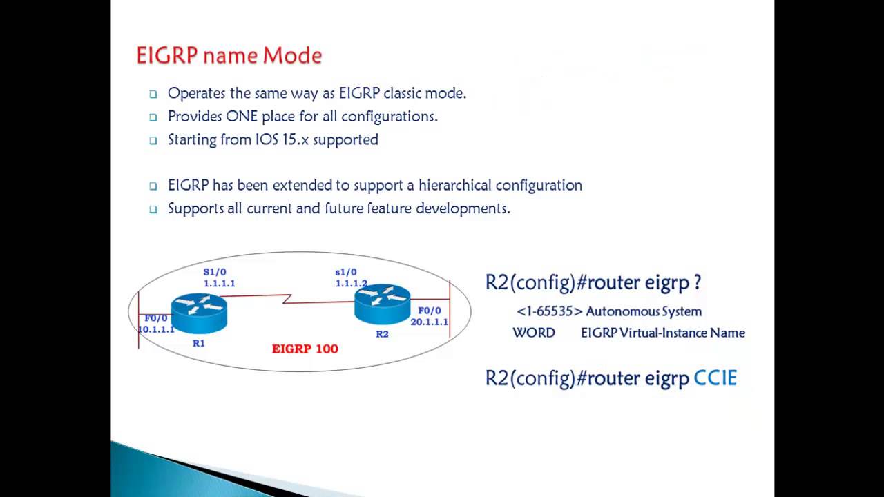 CCIE Routing & Switching V5:EIGRP Name Mode