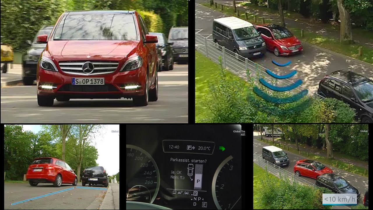 Паркуйте свой Mercedes-Benz B-класса без усилий с помощью активной системы помощи при парковке (W...