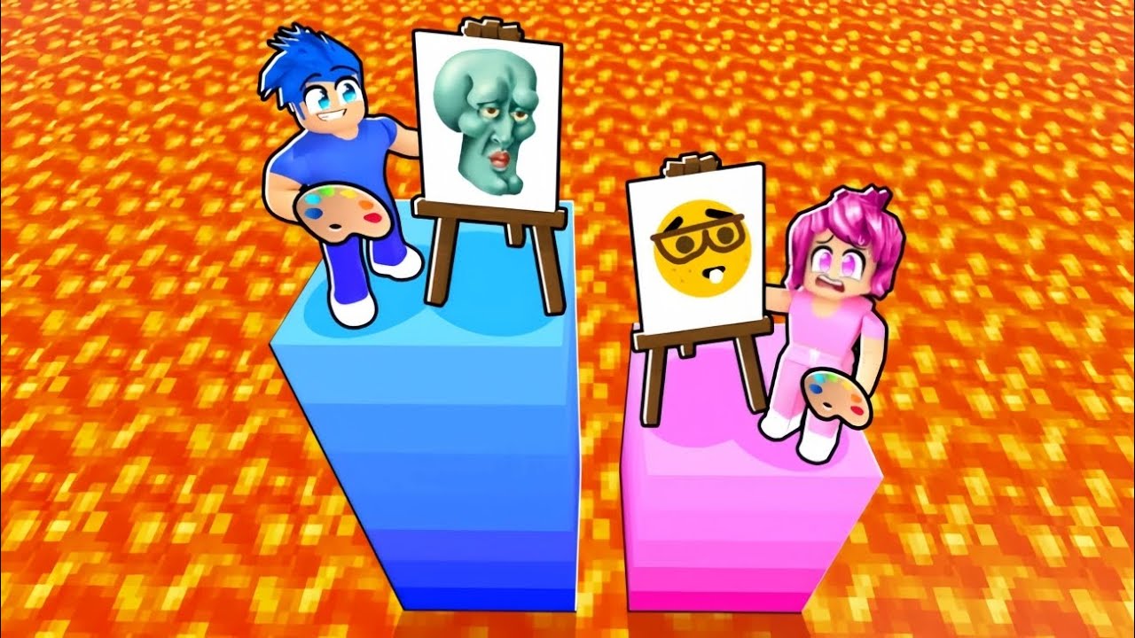 ROBLOX：画画大赛，画的丑的玩家会被丢进岩浆里面