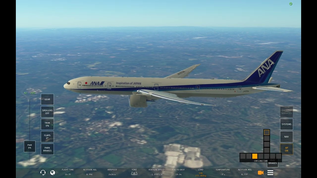 777-300er landing after a 10h journey