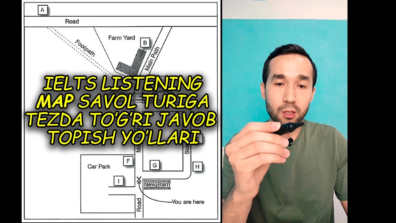 Map savol turiga OSONGINA to'g'ri javob topish yo'llari #ielts #listening