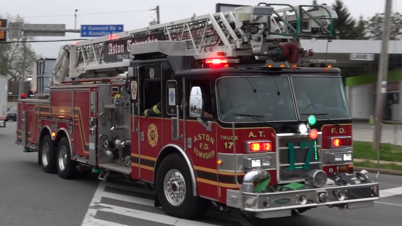 Aston Township Fire Department Truck 17 Responding