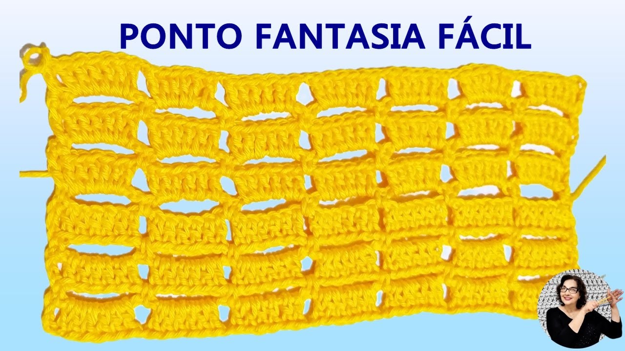 Como fazer ponto fantasia f&aacute;cil - Aula de croch&ecirc; para iniciantes