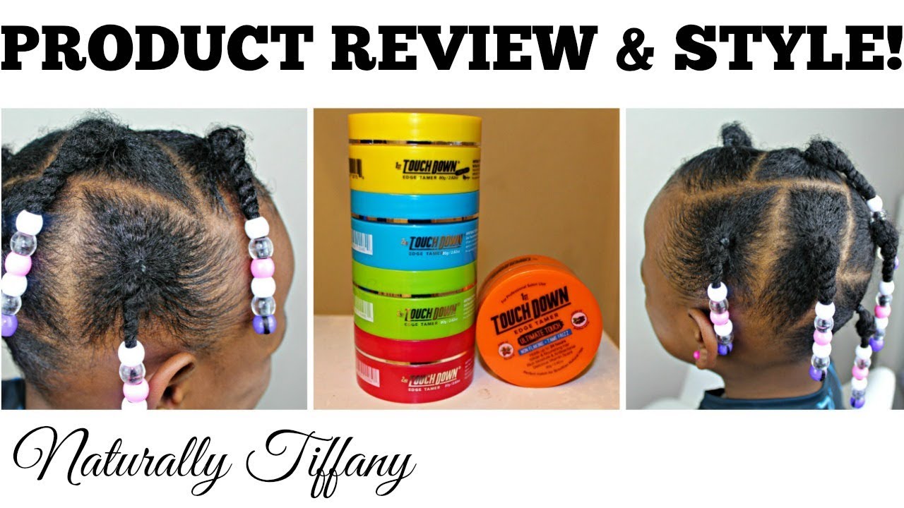 Simple Ponytails & Beads | Touchdown Edge Tamer Review | Kids Natural Hair Care