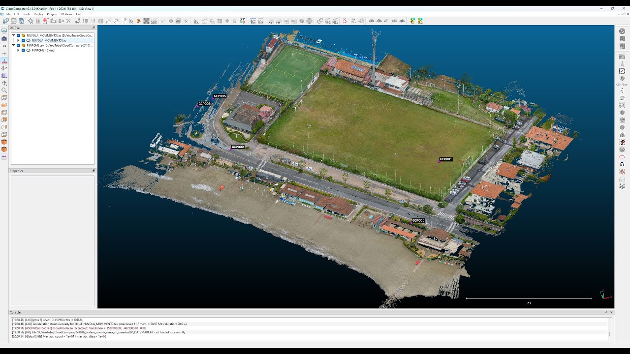 Georeferenziazione e fattore di scala di una nuvola di punti - Tutorial CloudCompare