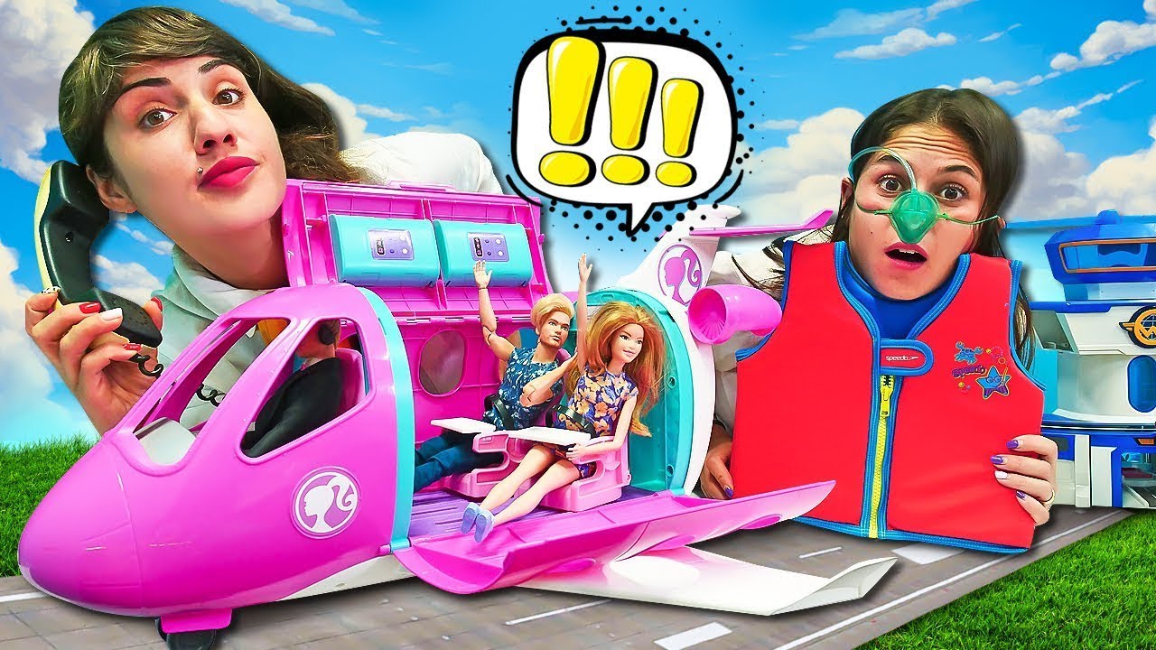 Kız Oyunları! Barbie uçakta uçuyor, ama uygun davranmıyor!