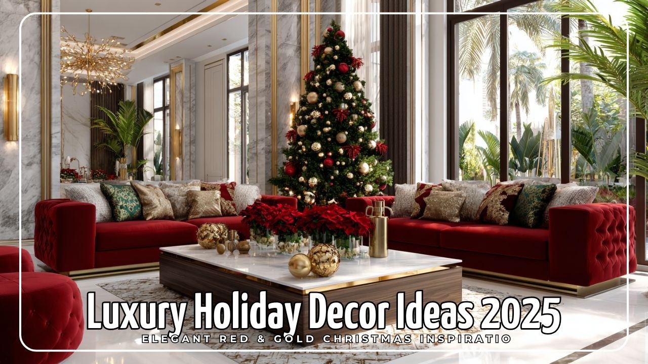 🎄 Luxury Holiday Decor Ideas 2025: Elegant Red & Gold Christmas Inspiration ✨