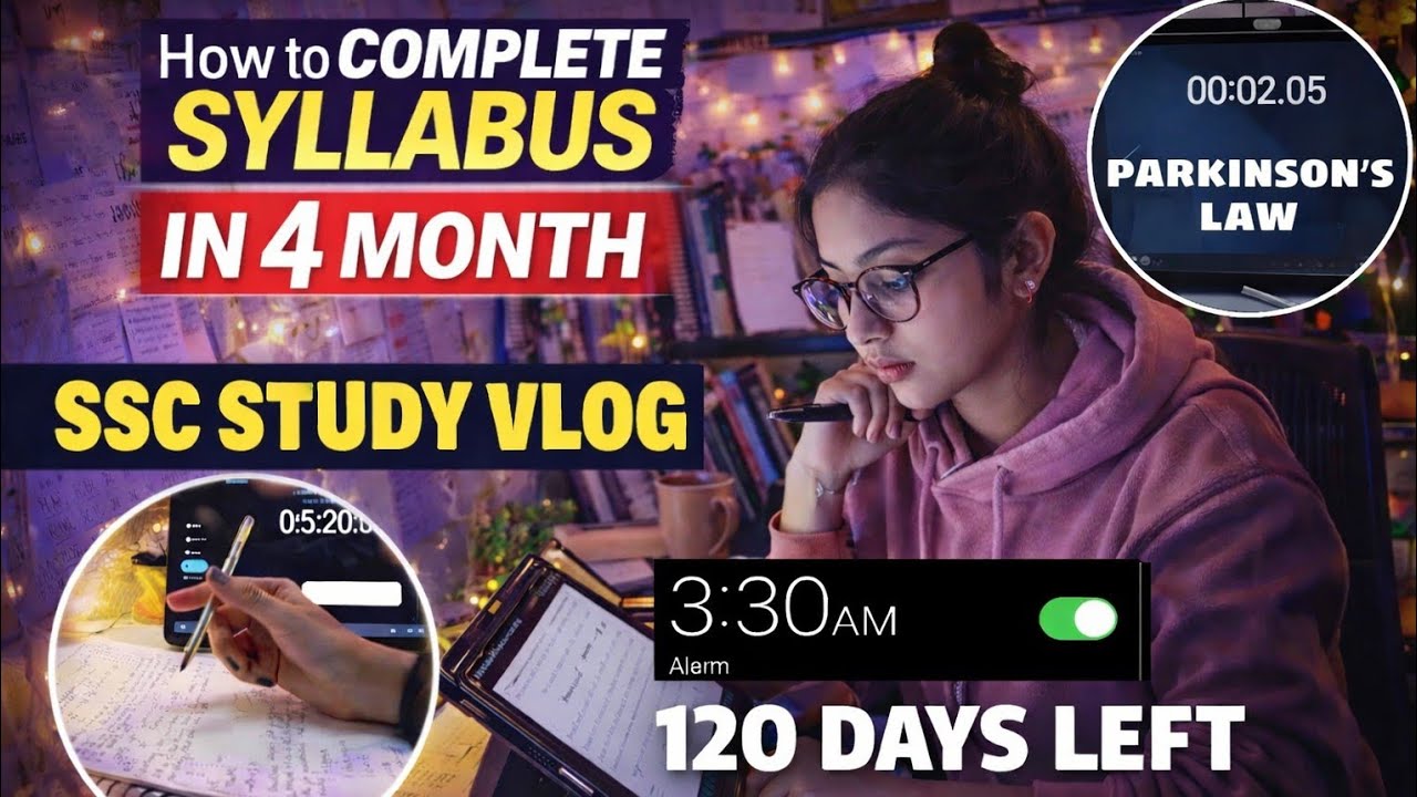 SSC STUDY VLOG : Woke Up At 3:30 AM For My SSC CGL Self Study | How To Complete Syllabus In 4 Months