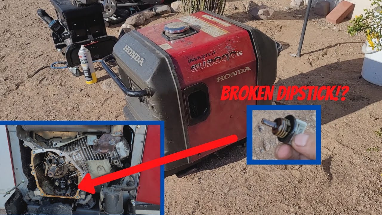 Lets repair this Honda EU3000is. Dipstick broke inside crankcase.