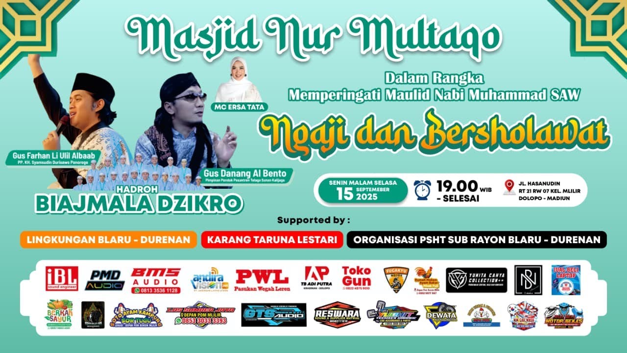 MASJID NUR MULTAQO NGAJI DAN BERSHOLAWAT | GUS FARHAN LI ULIL ALBAB & GUS DANANG AL BENTO