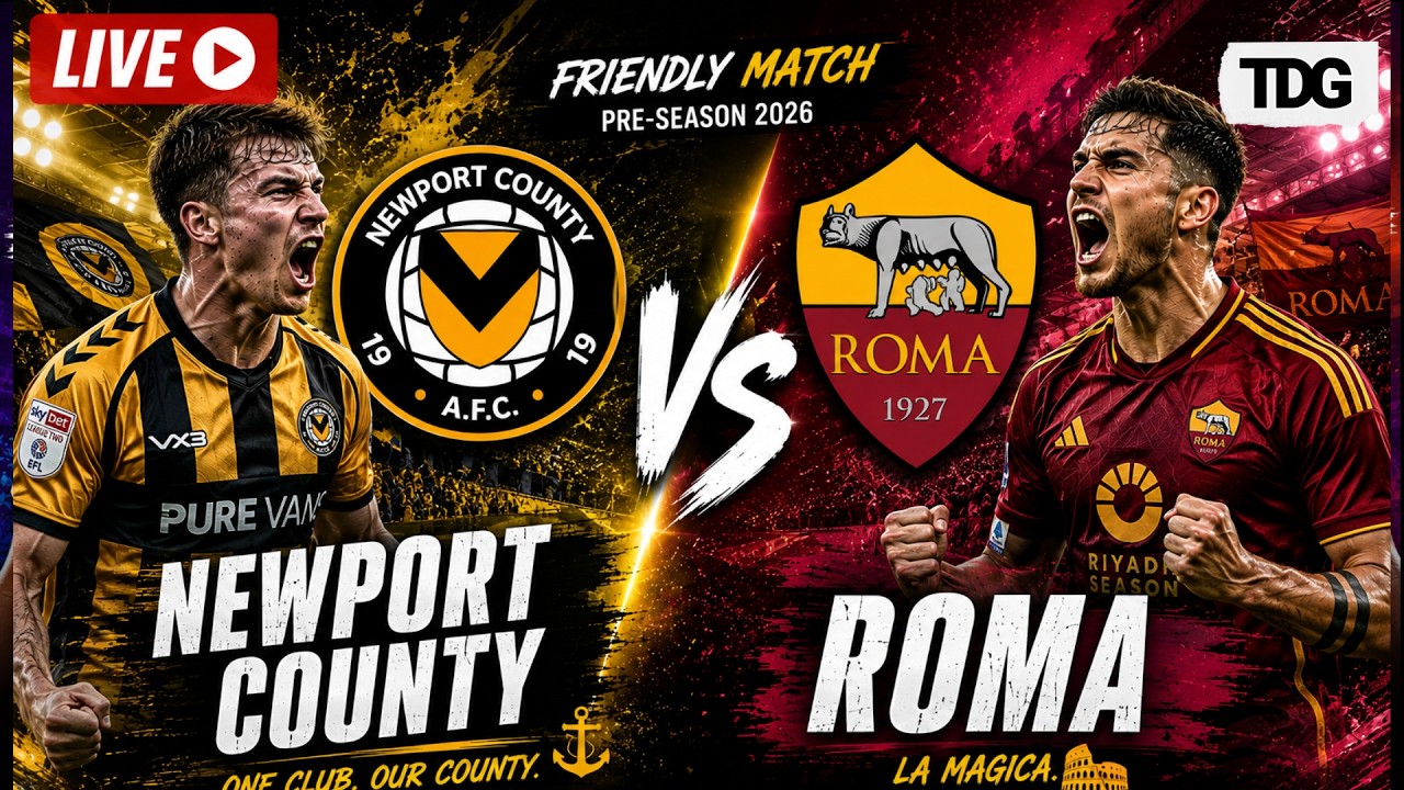WATCH LIVE FOOTBALL | Club Friendly 2026 | Newport County vs  AS Roma | Live Score & Highlights