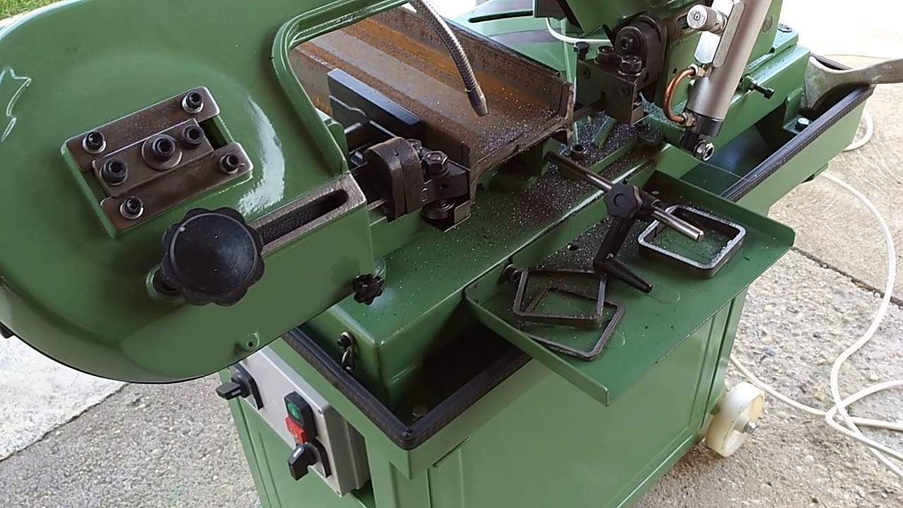 Metal cutting bandsaw restoration with homemade hydraulic feed 2