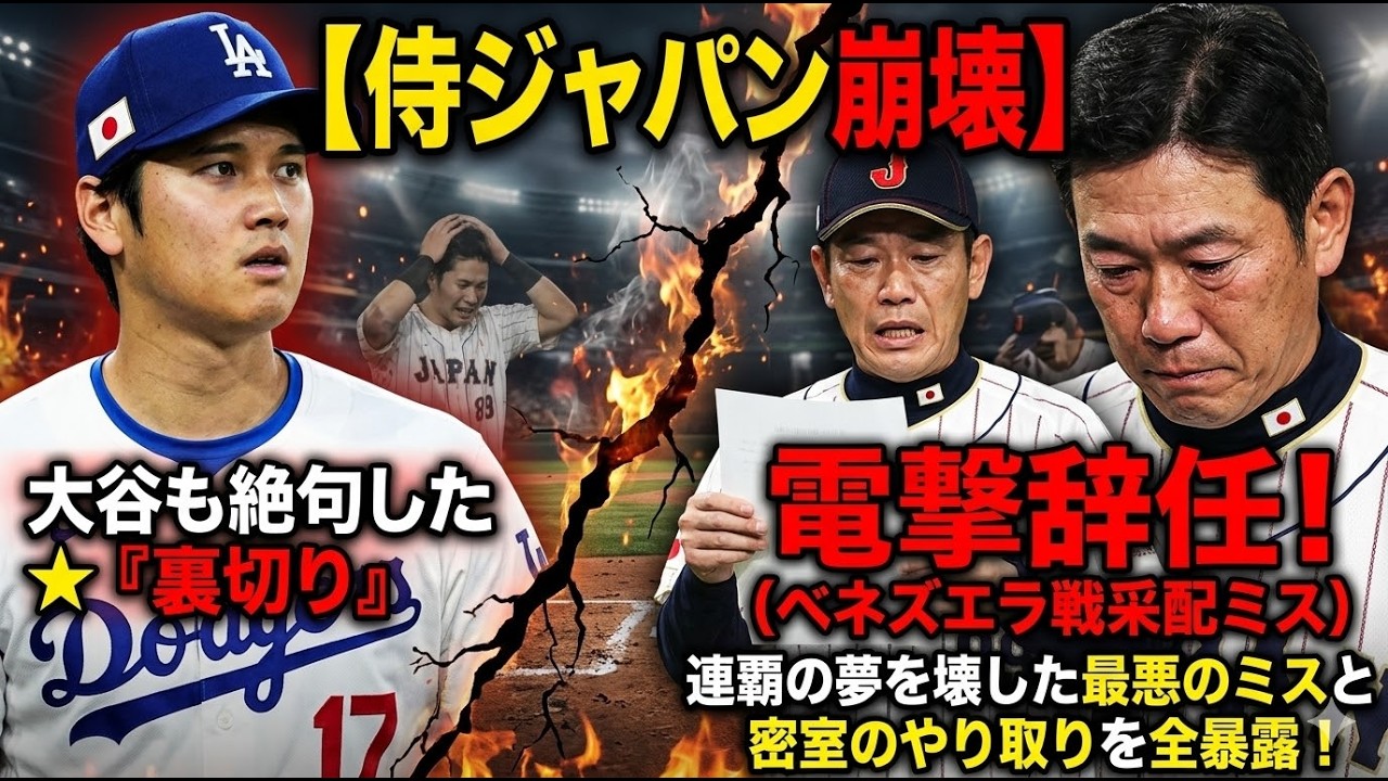 【侍ジャパン崩壊】井畑監督が電撃辞任！ベネズエラ戦の采配ミス、大谷翔平も絶句した「裏切り」の真相とは？連覇の夢を壊した最悪のミスと密室のやり取りを全暴露！