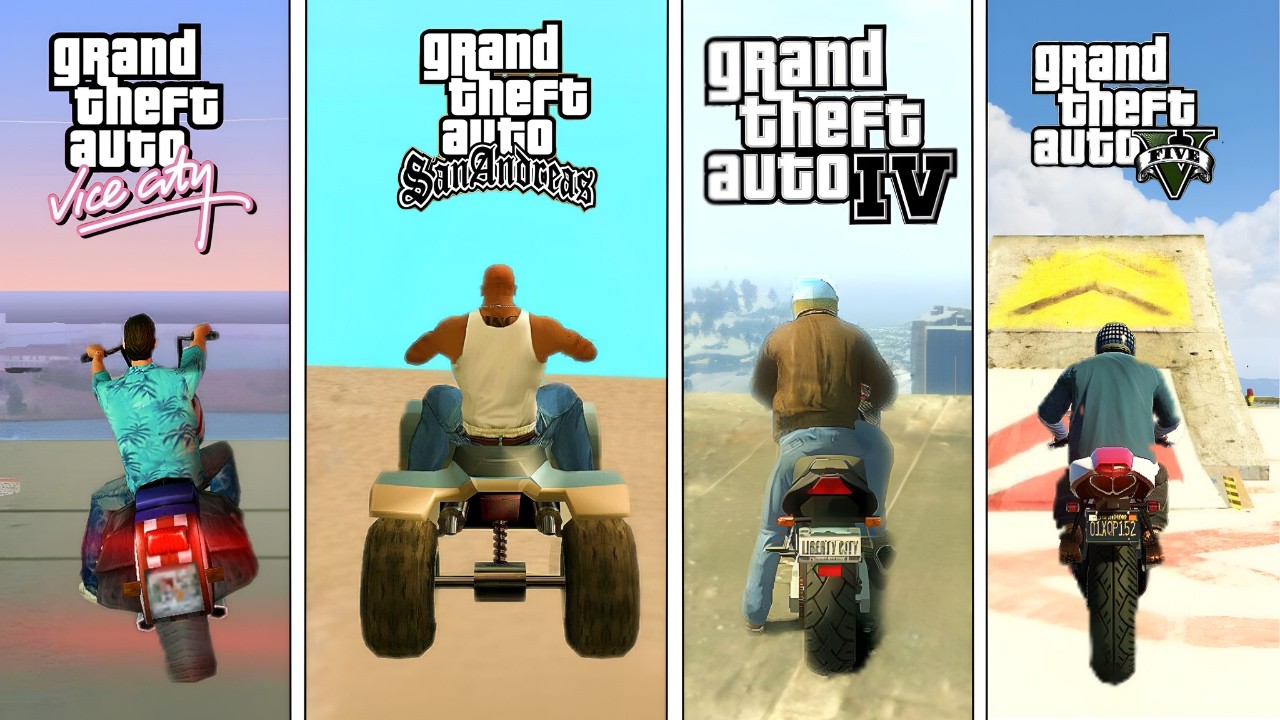 Jumping from Highest Points by Bike in GTA Games (2001 - 2026)