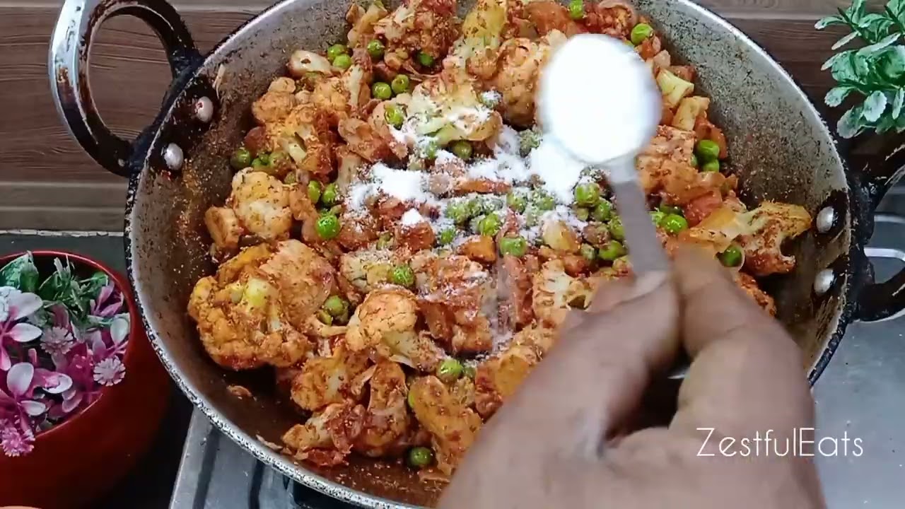 गोभी मटर की बहुत ही स्वादिष्ट सब्जी एक बार खाओगे तो बार बार बनाओगे 😋 full recipe in hindi 😋 
