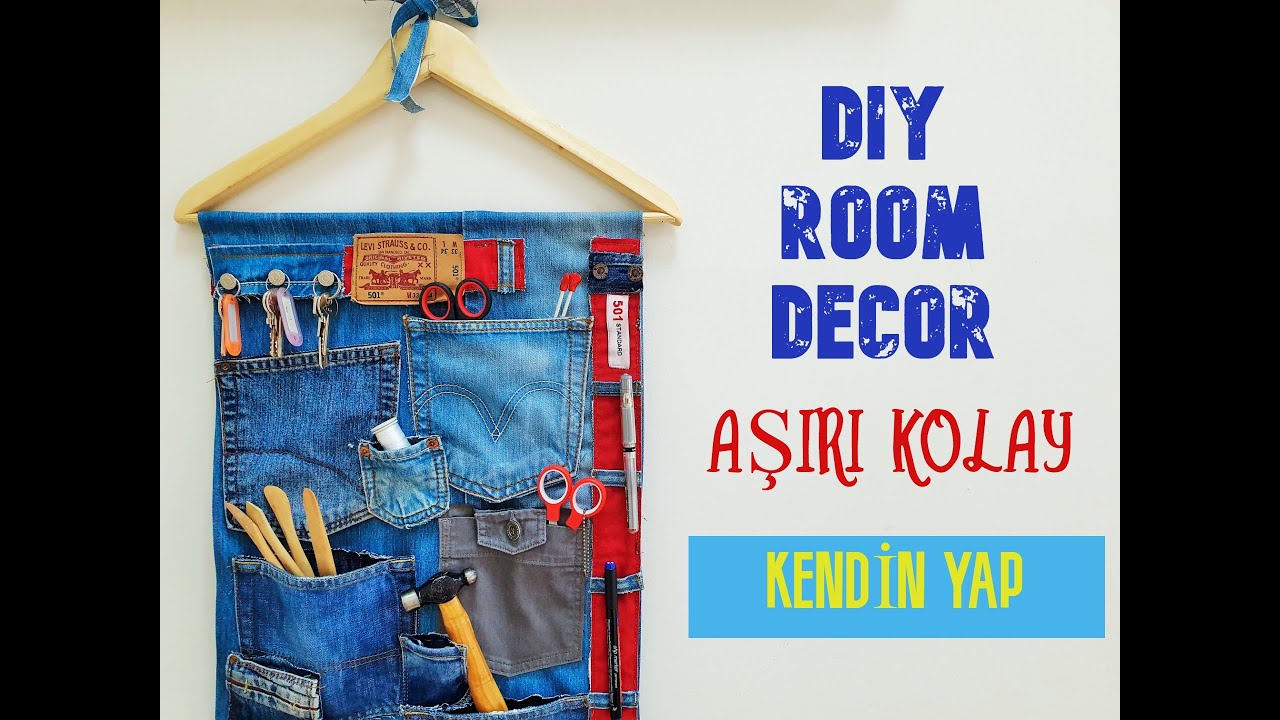 DIY / KOT PANTOLONDAN ORGANİZER DUVAR DEKORU KENDİN YAP #nasılyapılır #elsanatları #handicrafts