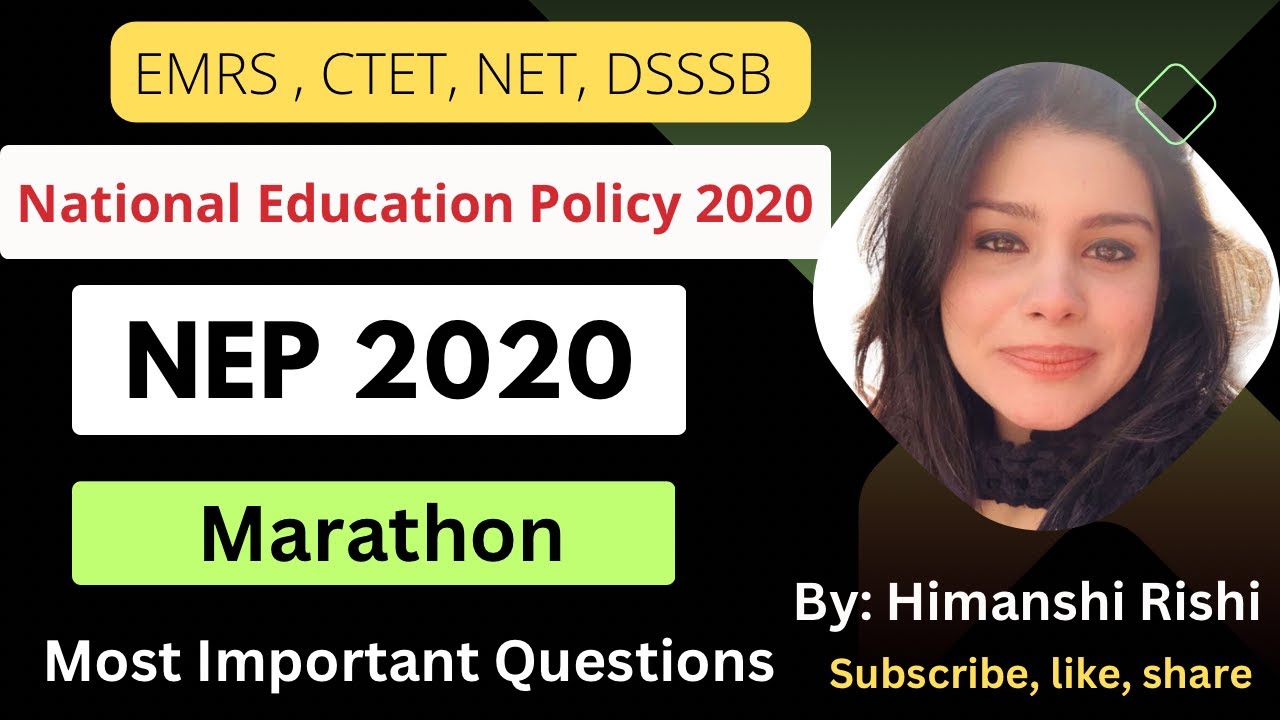 NEP 2020 Marathon l Educational current affairs l EMRS l Education Current Affairs l EMRS GK l EMRS
