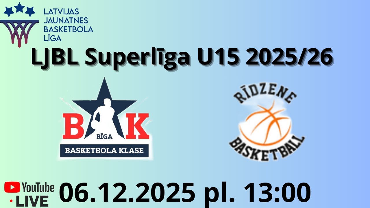 LJBL SUPERLĪGA U15 RBS BASKETBOLA KLASE - RBS CENTRS