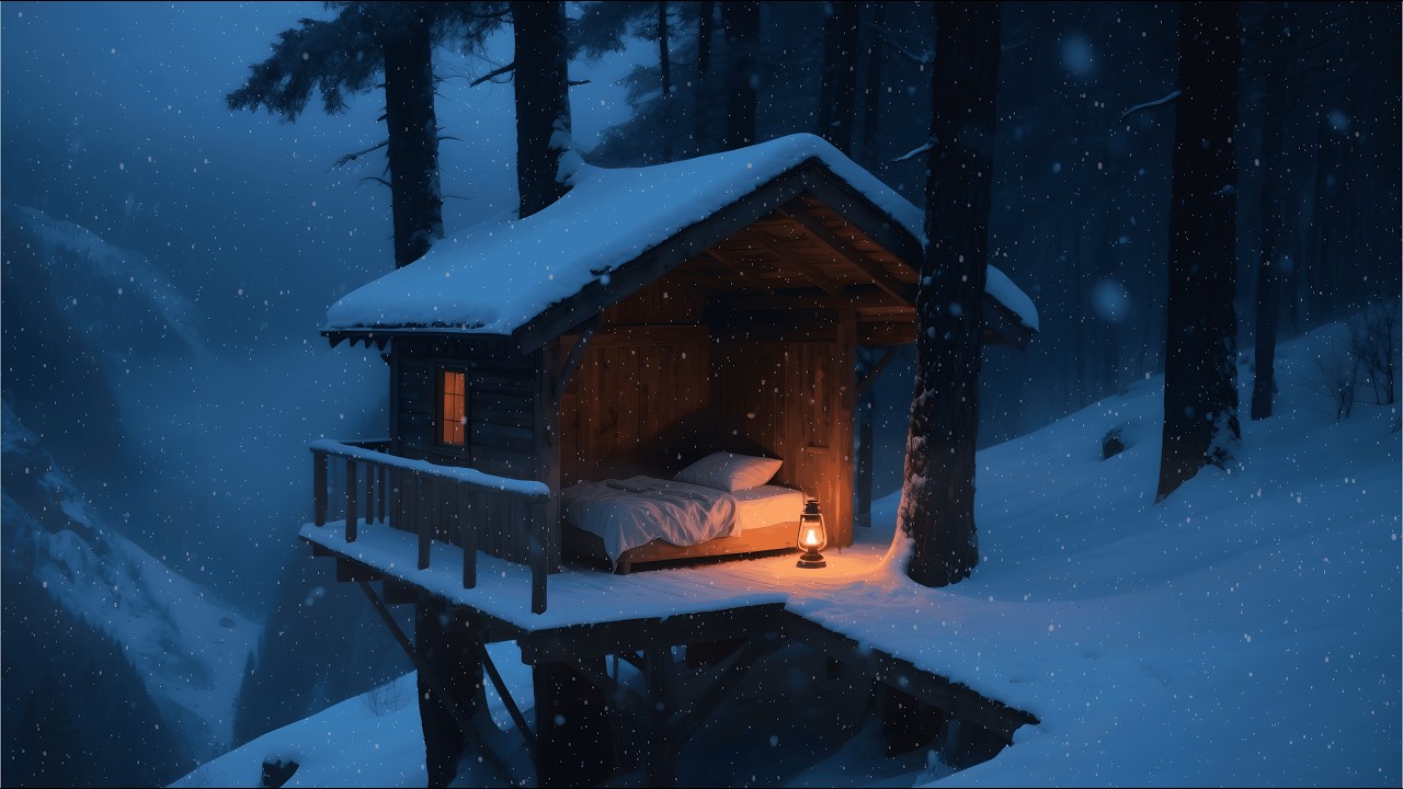 Can’t Sleep? Escape to This Snowy Cabin ❄️ 3 Hour Deep Sleep Music