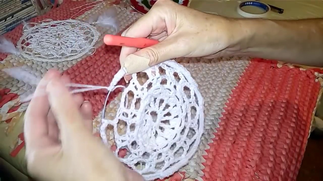 Atrapasueños a Crochet # 2 🧶Como Prender/Unir Tejido al Aro ✂️ Filtro dos Sonhos🧶  Dreamcatcher
