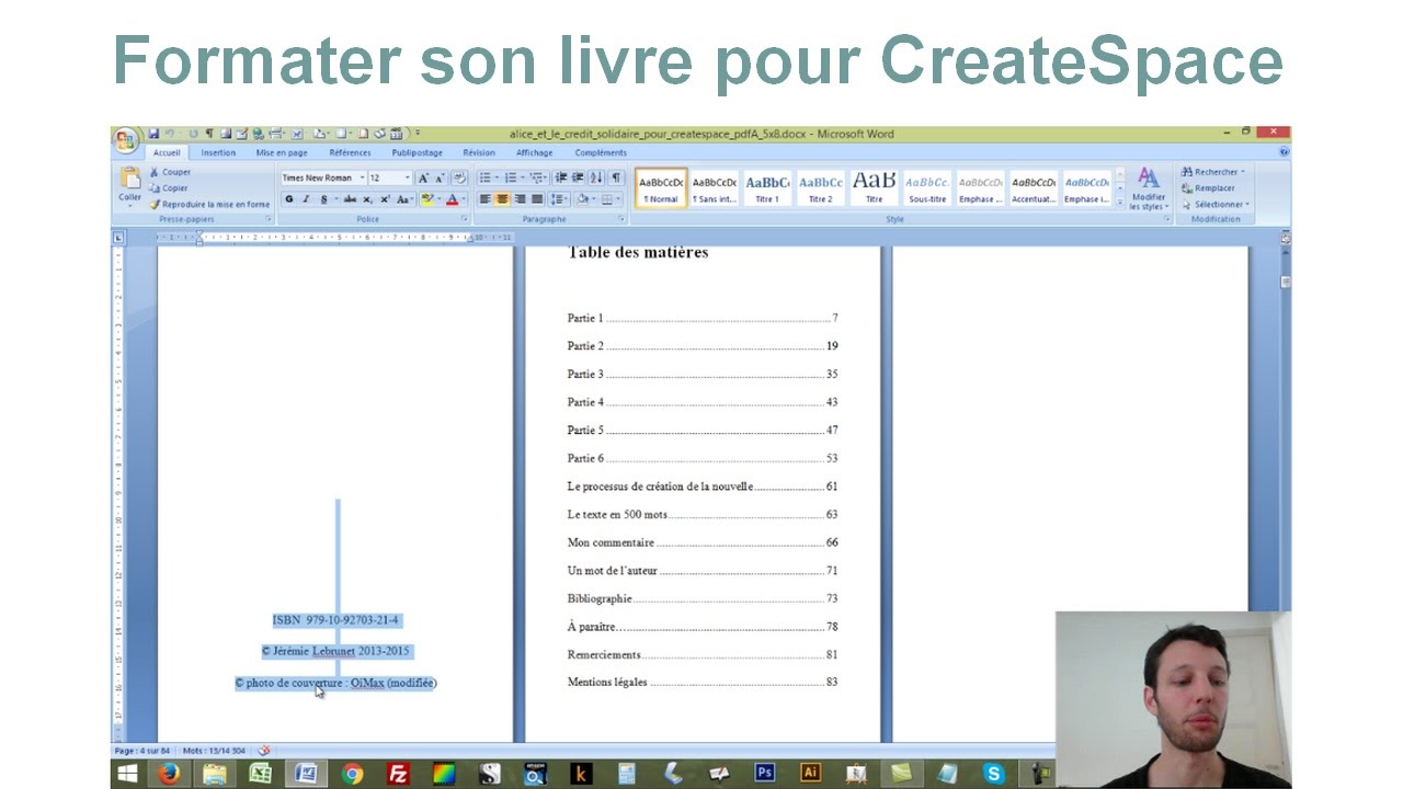 Formater son fichier Word pour publier sur CreateSpace / Amazon KDP [tutoriel autoédition]