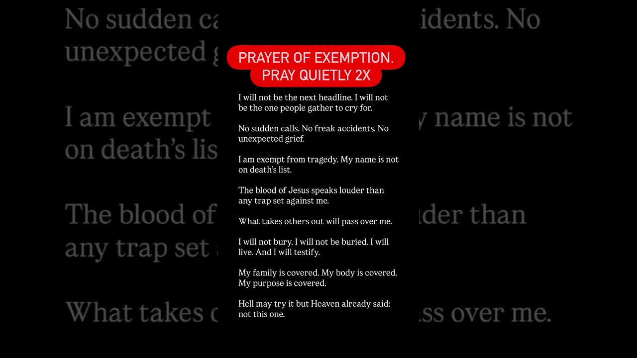 Declare these PRAYERS of DIVINE EXEMPTION from EVIL🔥🔥🔥 #prayer #fire #declaration #youtube #faith