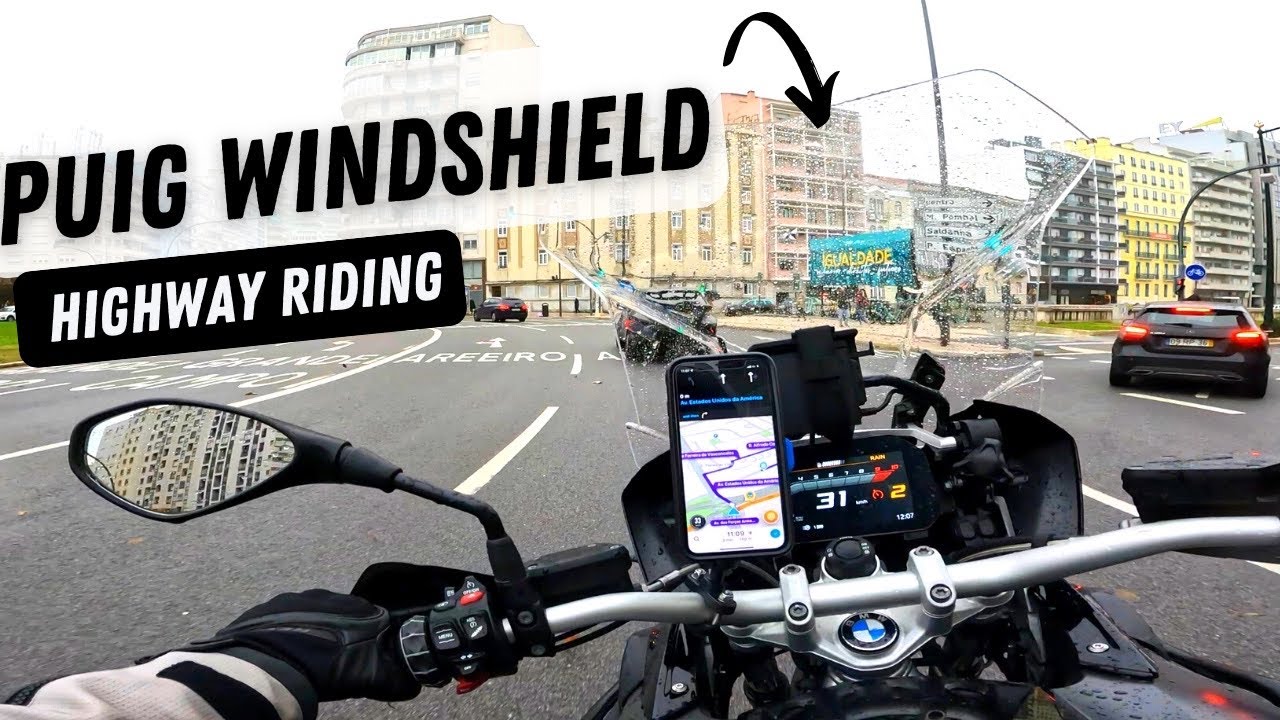 PUIG touring Windscreen HIGHWAY Test | R1250GS windshield UPGRADE | Rain Riding