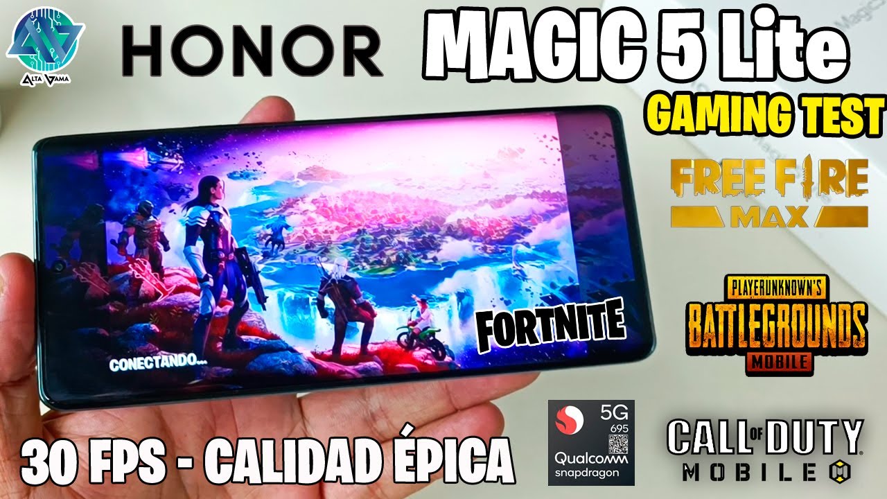 HONOR Magic 5 LITE: Gaming Test: Fortnite, Free Fire Max, COD y PUBG Mobile (Snapdragon 695)