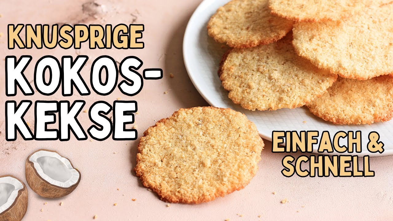 Knusprige Kokoskekse 🥥 – super dünn & einfach gemacht!