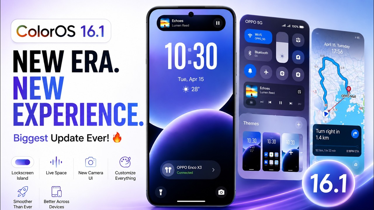 ColorOS 16.1 / Oxygen OS 16.1 - Biggest Update Ever with New Lockscreen, Camera UI & Customizations
