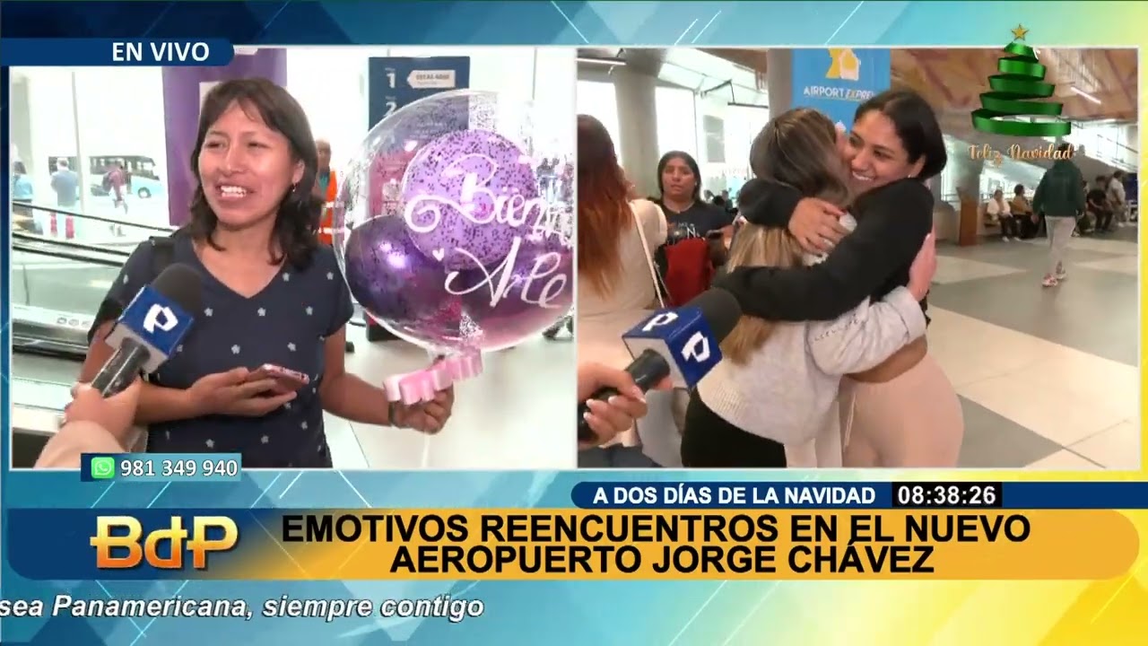 Aeropuerto Jorge Chávez: reencuentros y sorpresas marcan la llegada de viajeros por Navidad (2/2)