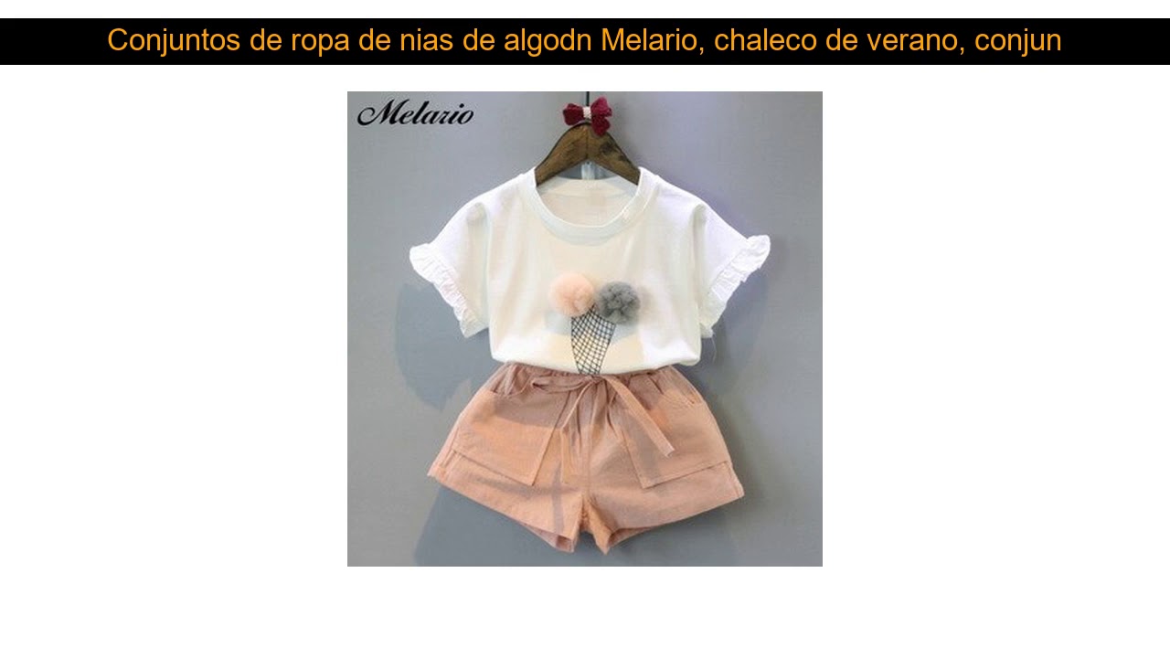 New Conjuntos de ropa de nias de algodn Melario, chaleco de verano, conjuntos de dos piezas sin man
