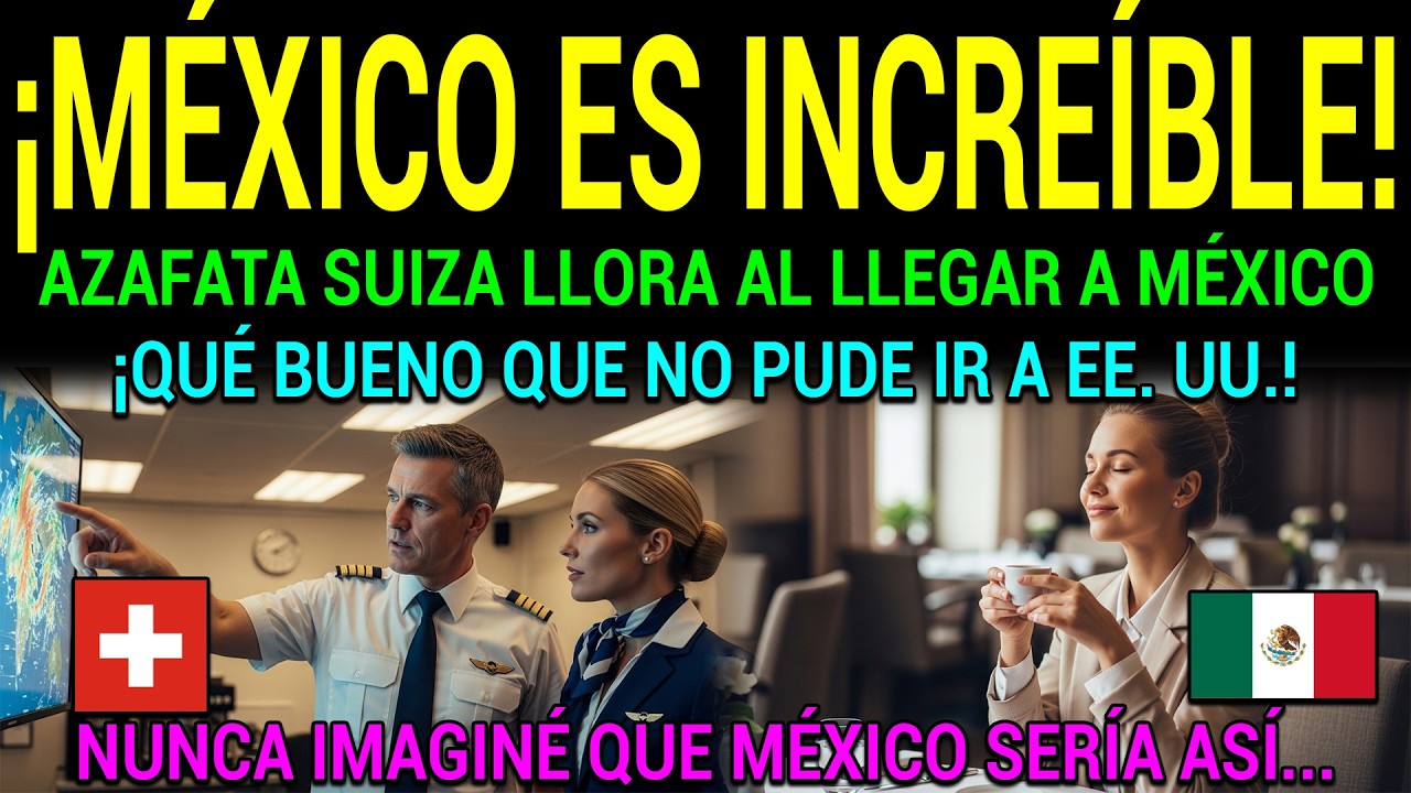 Azafata suiza rompe en llanto tras aterrizar de emergencia en México: “Esto sí es un país avanzado”.