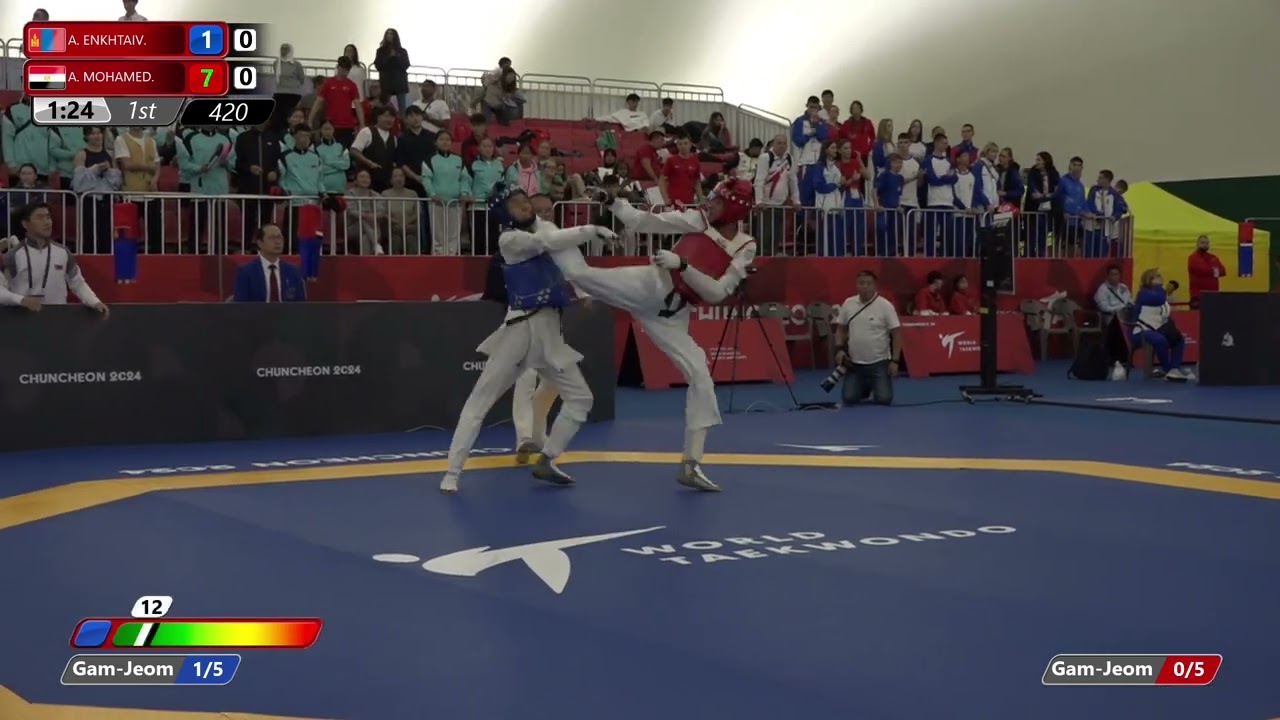 420 Round of 16 Men  55kg MGL A  ENKHTAIV  EGY A  MOHAMED