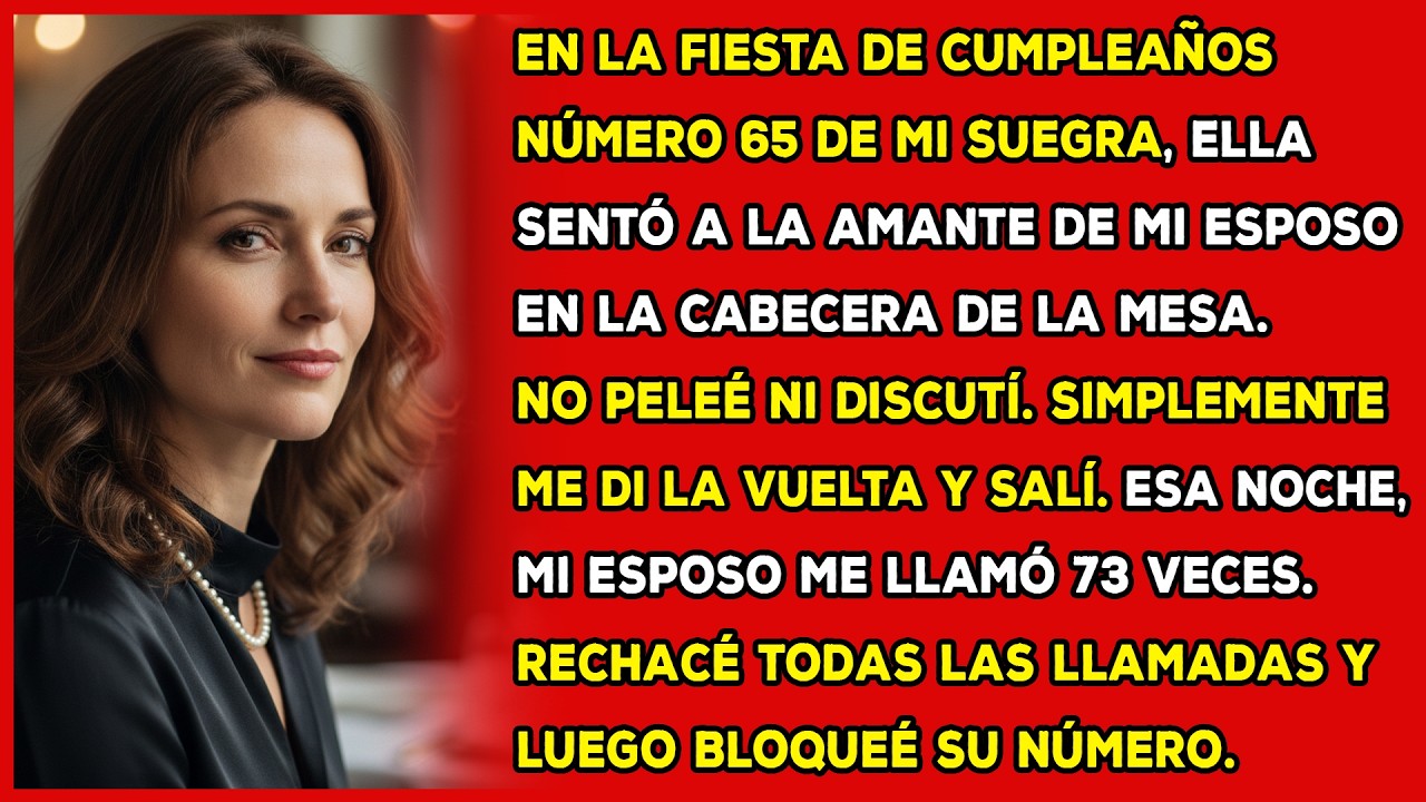 En el cumpleaños número 65 de mi suegra, ella sentó a la amante de mi esposo en el asiento de honor.