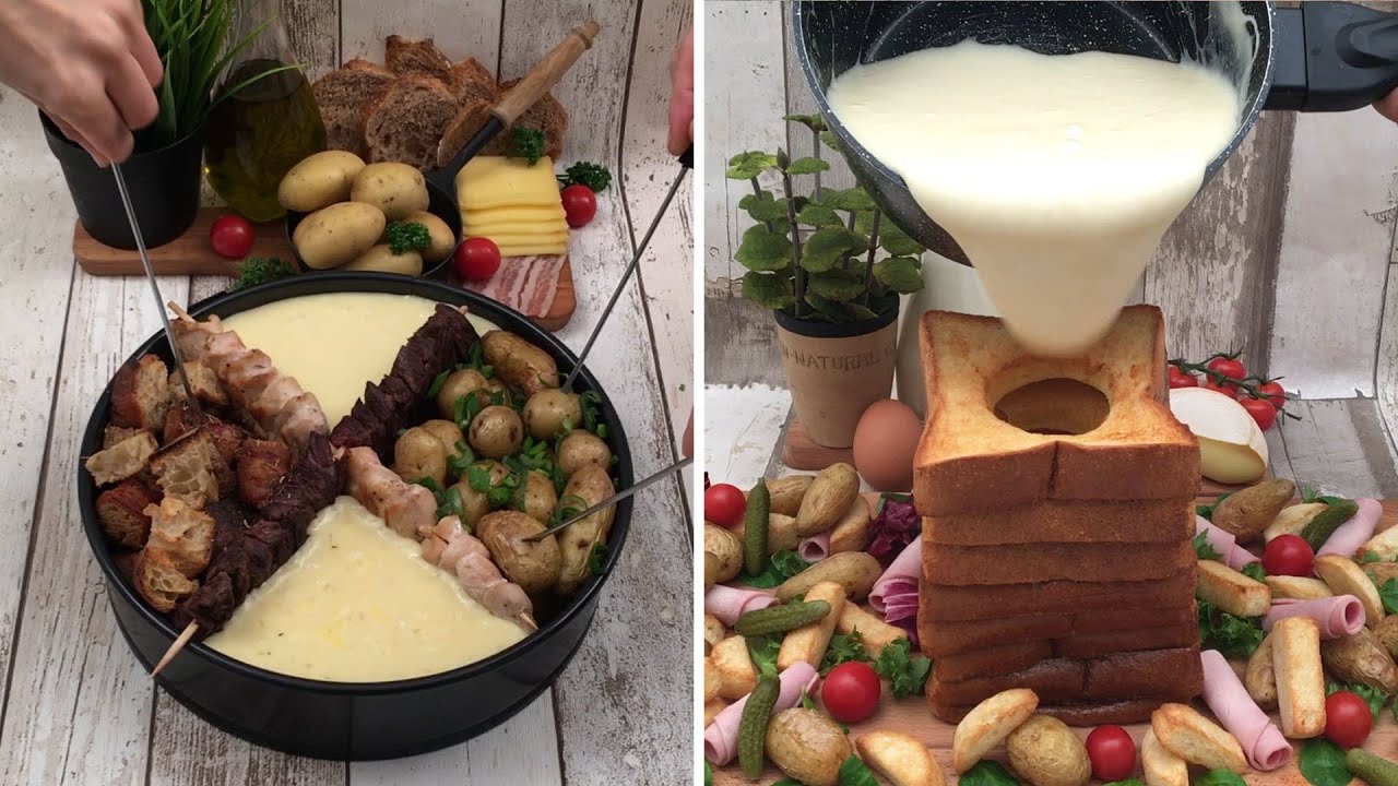 Hora do fondue 🧀Torre de fondue 🥪Super fondue 🥔 Fondue de queijo, de chocolate, Chefclub no inverno!