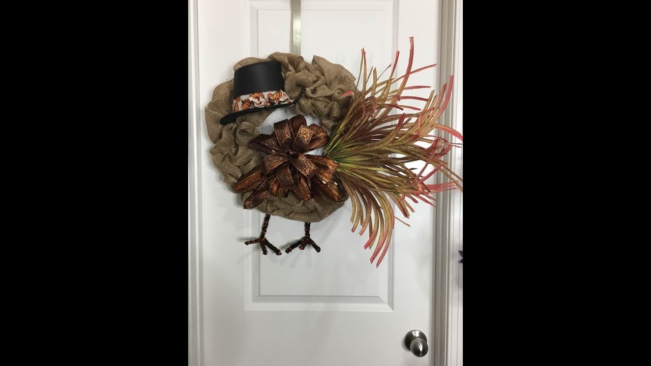 How to make a burlap turkey wreath for your door