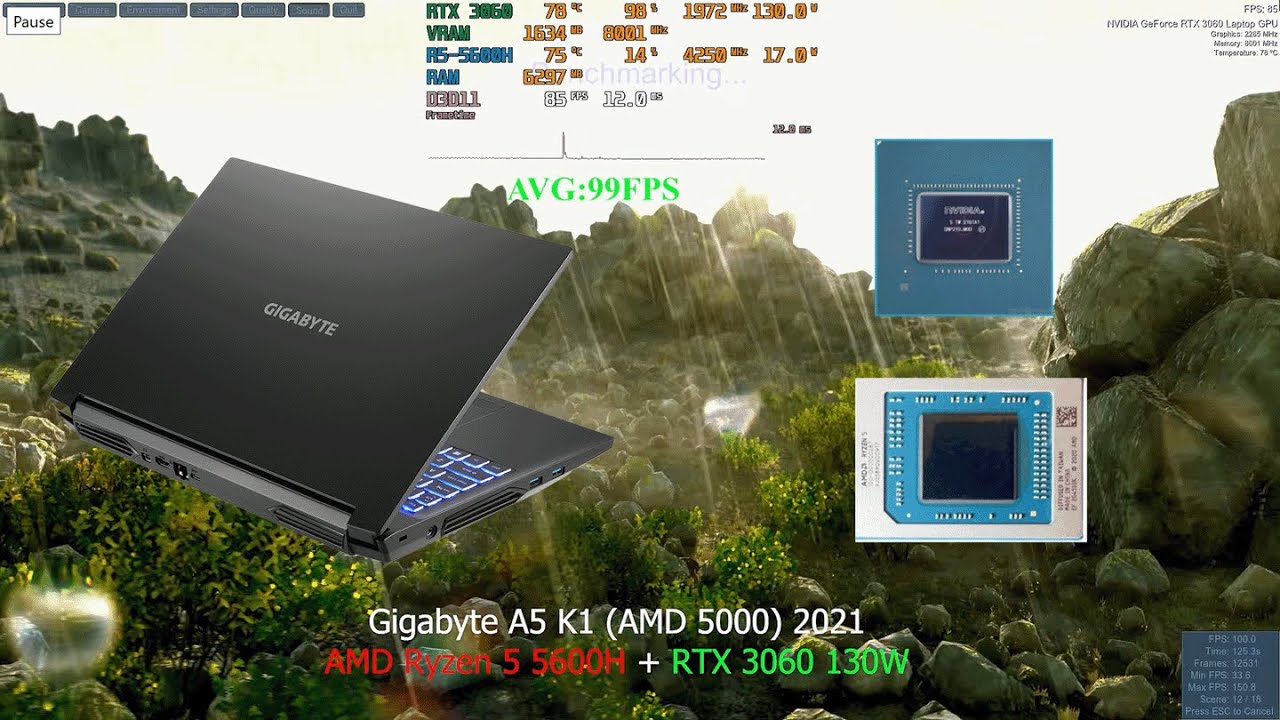 RTX 3060 130W - Gigabyte A5 K1 Performance Test