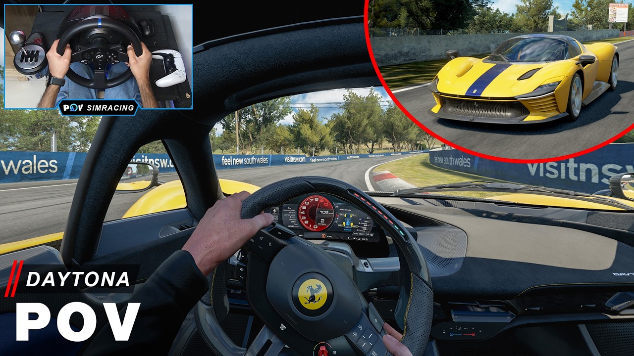 Ferrari Daytona SP3 POV on Watkins Glen | Assetto Corsa EVO | Steering Wheel Gameplay
