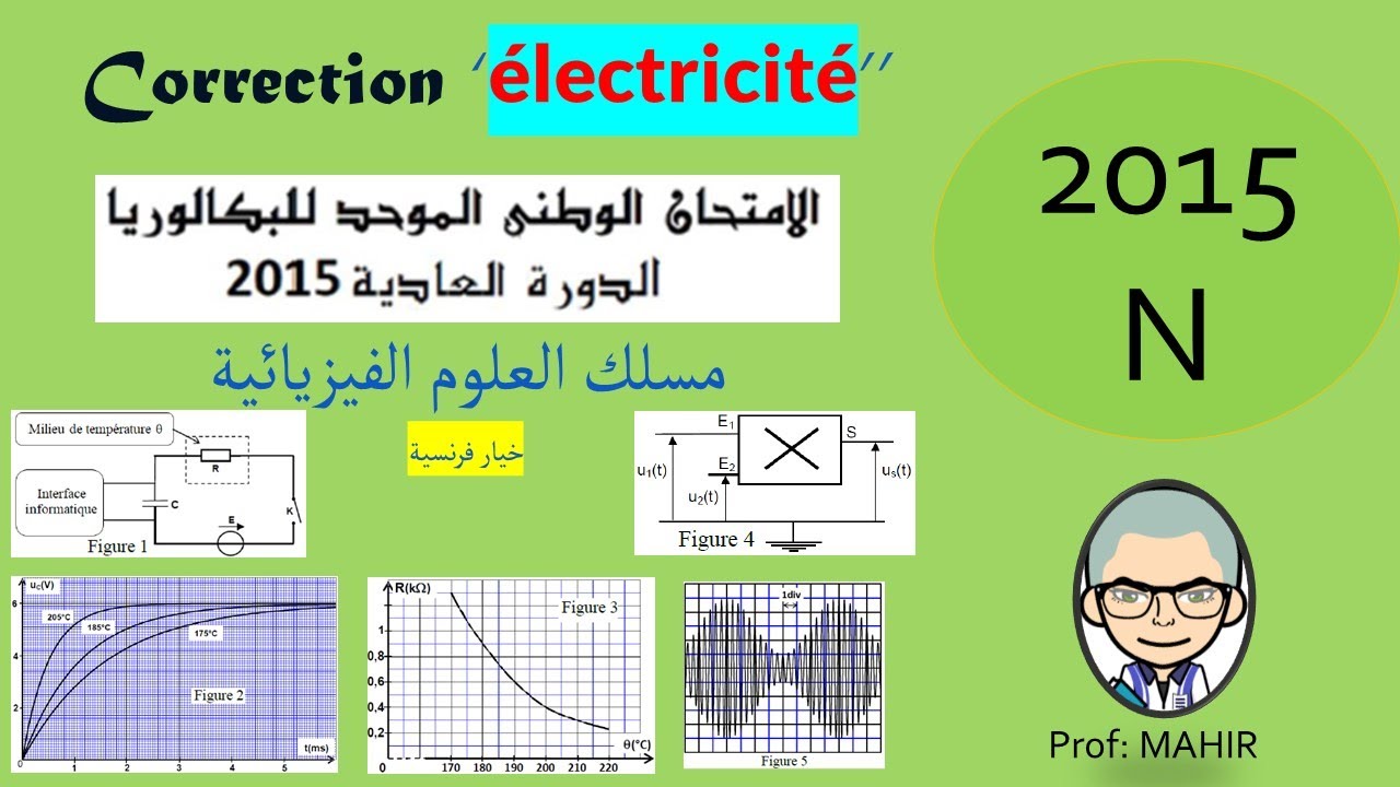 Correction’’Electricité’’ national 2015 normale(examen,la correction.voir la description en bas)