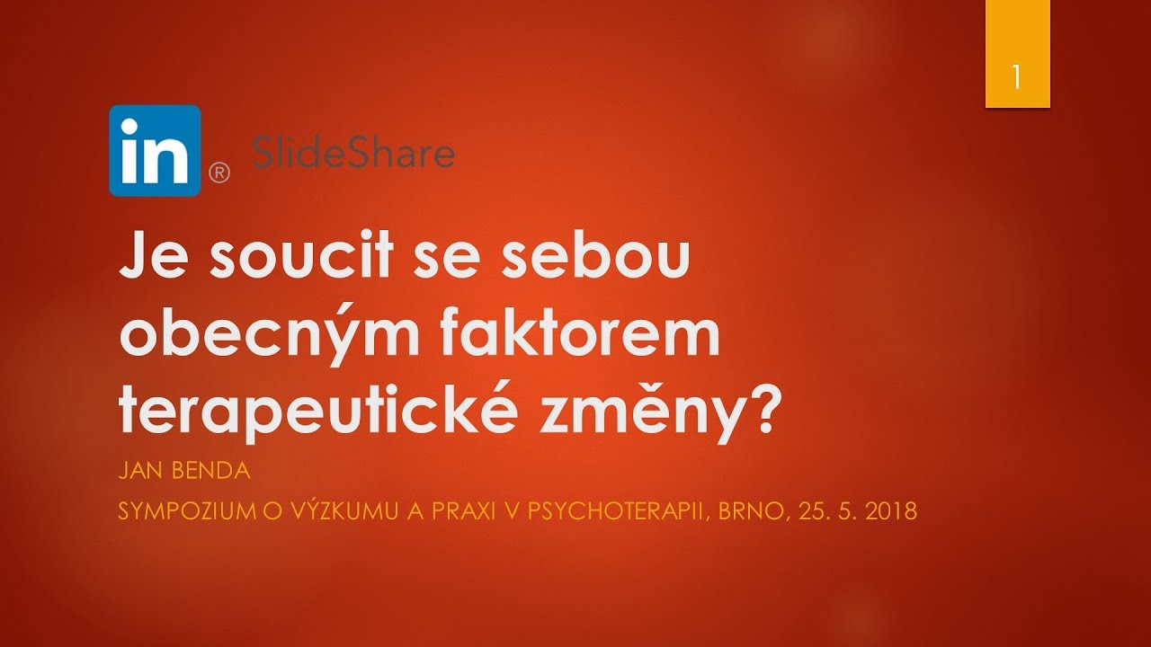 Je soucit se sebou obecným faktorem terapeutické změny?