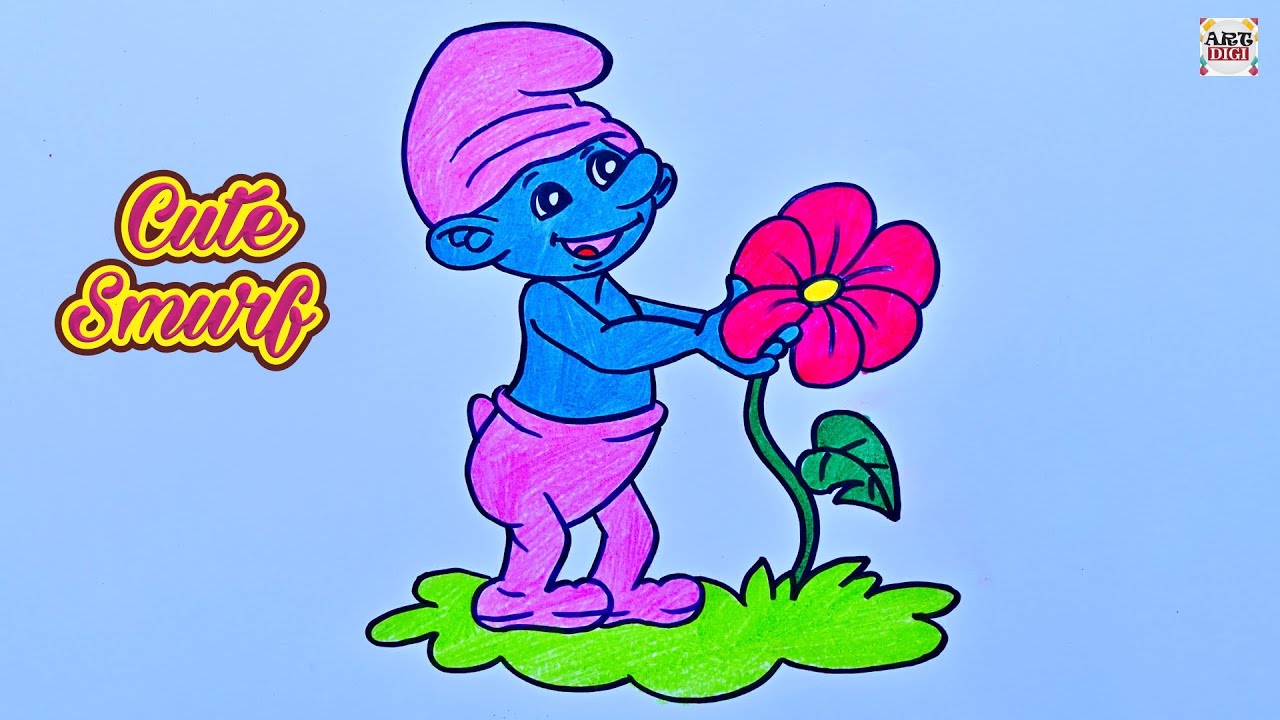 How to draw Cute Smurf | Step by step Smurf drawing