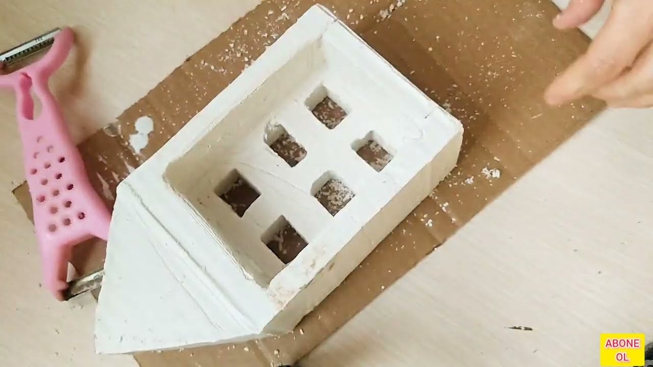 Ev Dekorasyonunda Yenilik: Alçıdan Dekoratif Işıklı Ev Yapımı #alçı #diy #kendinyap