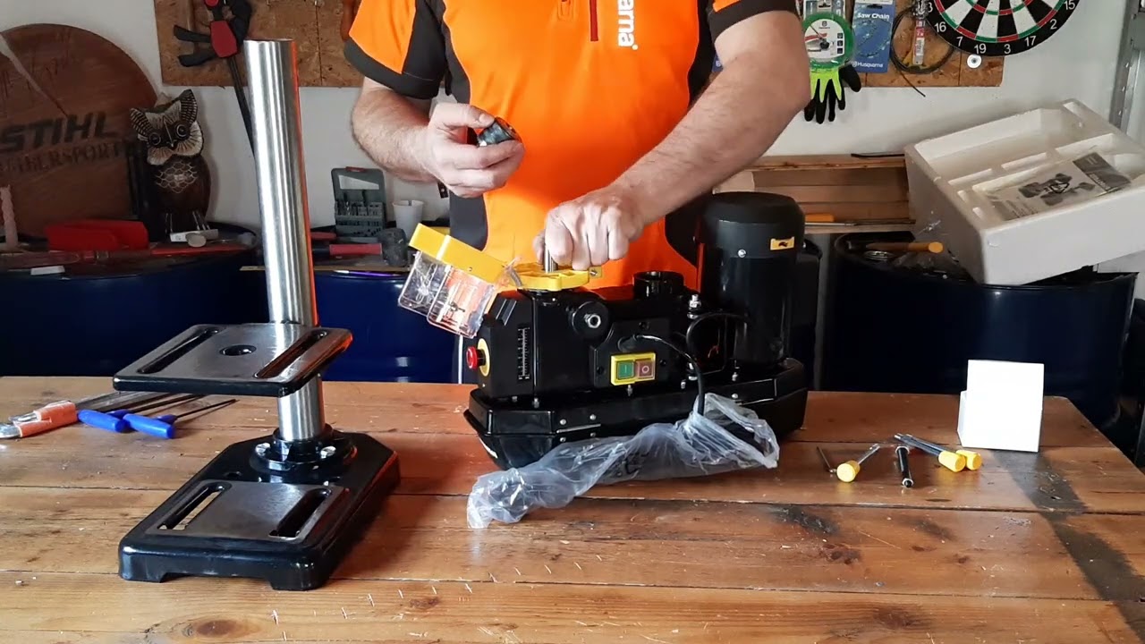 Stojanová vrtačka PROTECO 350W 13MM UNBOXING
