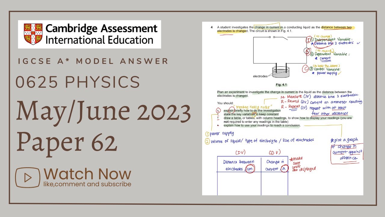 IGCSE Physics Paper 62 - May/June 2023 - 0625/62/M/J/23 SOLVED